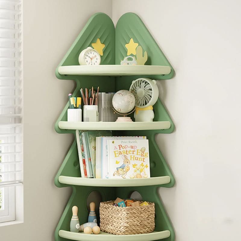 Kids Storage Shelf Four-Tier Christmas Tree Design