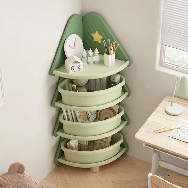 Kids Storage Shelf Four-Tier Christmas Tree Design