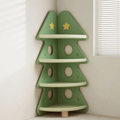 Kids Storage Shelf Four-Tier Christmas Tree Design