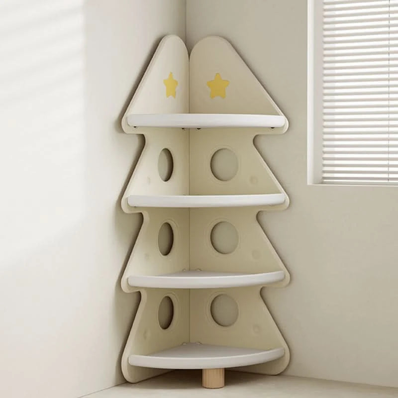 Kids Storage Shelf Four-Tier Christmas Tree Design