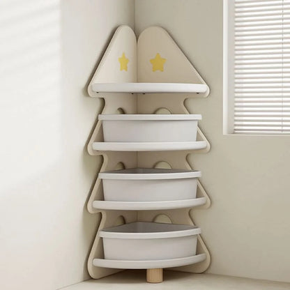 Kids Storage Shelf Four-Tier Christmas Tree Design