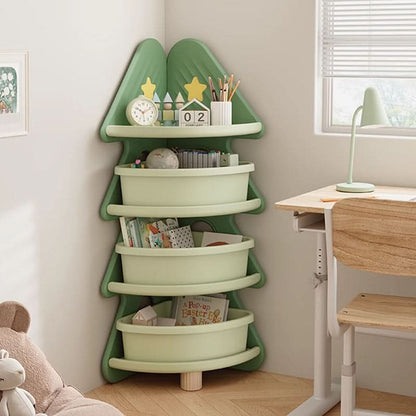 Kids Storage Shelf Four-Tier Christmas Tree Design
