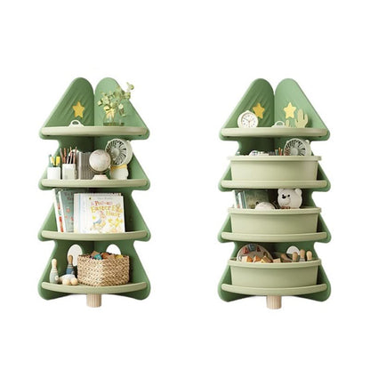 Kids Storage Shelf Four-Tier Christmas Tree Design