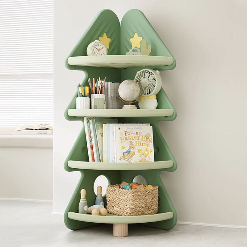 Kids Storage Shelf Four-Tier Christmas Tree Design