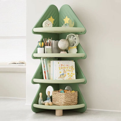 Kids Storage Shelf Four-Tier Christmas Tree Design