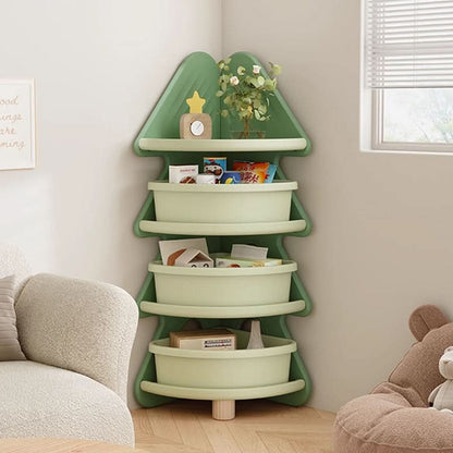 Kids Storage Shelf Four-Tier Christmas Tree Design