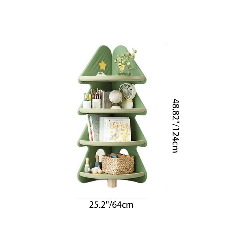 Kids Storage Shelf Four-Tier Christmas Tree Design