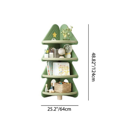 Kids Storage Shelf Four-Tier Christmas Tree Design