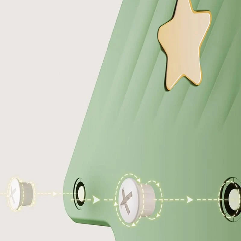 Kids Storage Shelf Four-Tier Christmas Tree Design