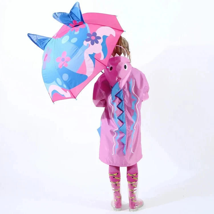 Kids' Umbrella Lightweight Manual Open & Close Animal Designs