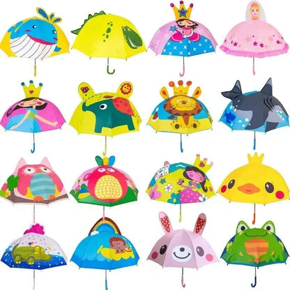 Kids' Umbrella Lightweight Manual Open & Close Animal Designs