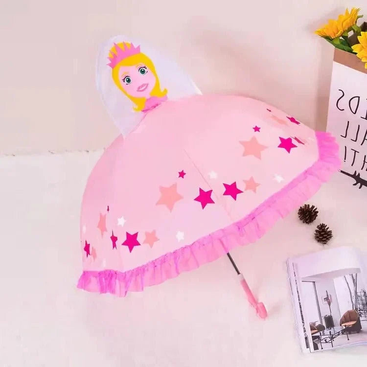 Kids' Umbrella Lightweight Manual Open & Close Animal Designs