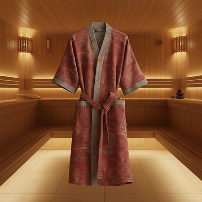 Kimono Bathrobe Reversible Organic Cotton Gauze Lightweight
