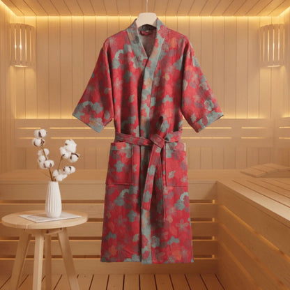 Kimono Bathrobe Reversible Organic Cotton Gauze Lightweight