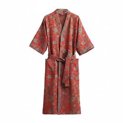 Kimono Bathrobe Reversible Organic Cotton Gauze Lightweight