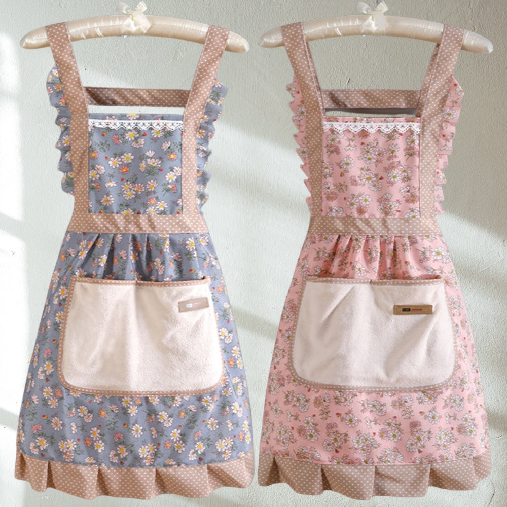 Kitchen Apron 100% Cotton Waterproof & Oil-Resistant Pocketed