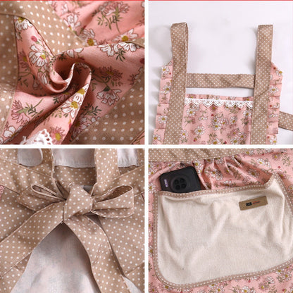 Kitchen Apron 100% Cotton Waterproof & Oil-Resistant Pocketed