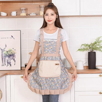 Kitchen Apron 100% Cotton Waterproof & Oil-Resistant Pocketed