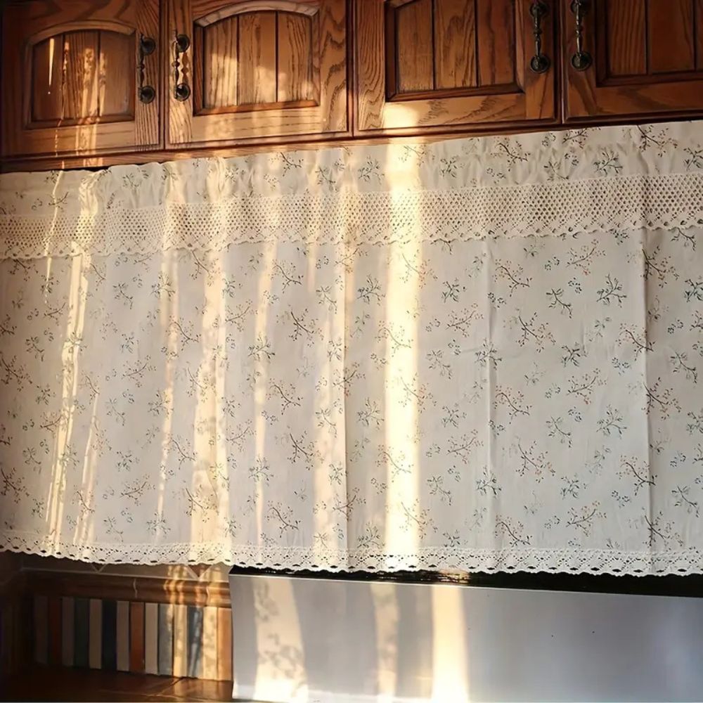Kitchen Cabinet Curtain Microfiber Light-Filtering & UV-Resistant