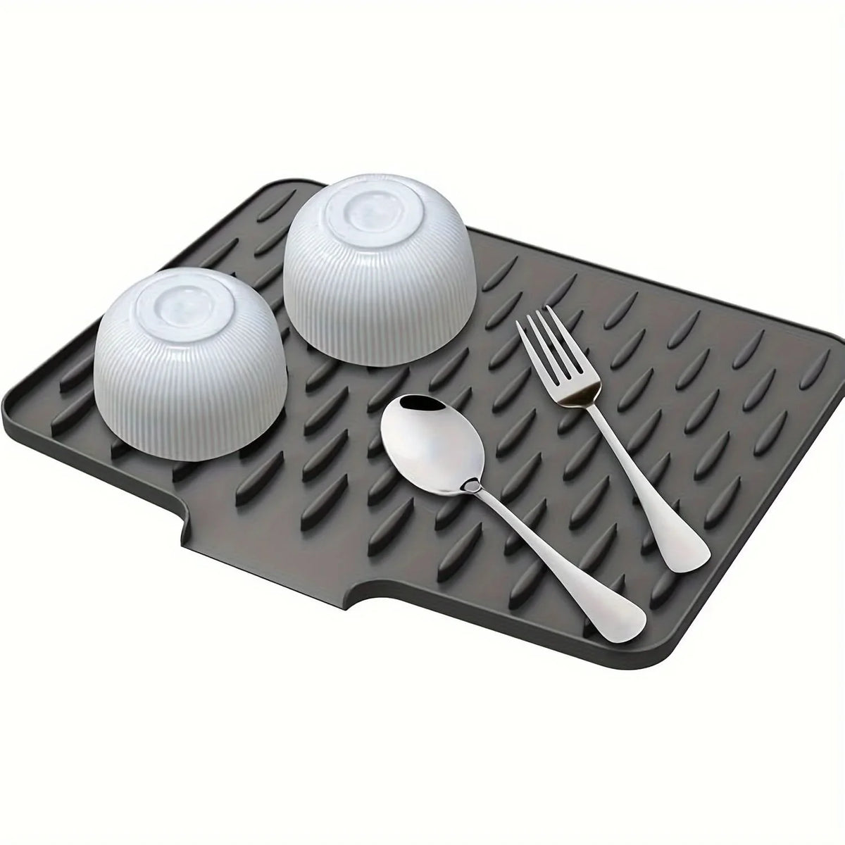 Kitchen Drying Mat Integrated Drainage Channel Non-Slip & Heat-Resistant