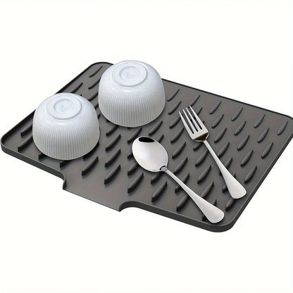 Kitchen Drying Mat Integrated Drainage Channel Non-Slip & Heat-Resistant
