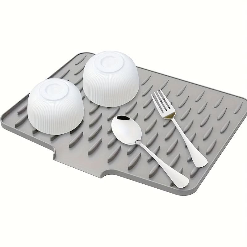 Kitchen Drying Mat Integrated Drainage Channel Non-Slip & Heat-Resistant