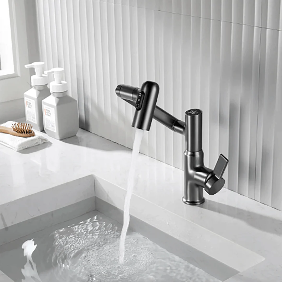 Kitchen Faucet 360° Swivel Height-Adjustable Temperature Display