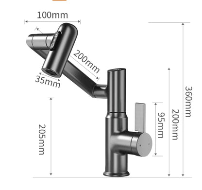 Kitchen Faucet 360° Swivel Height-Adjustable Temperature Display