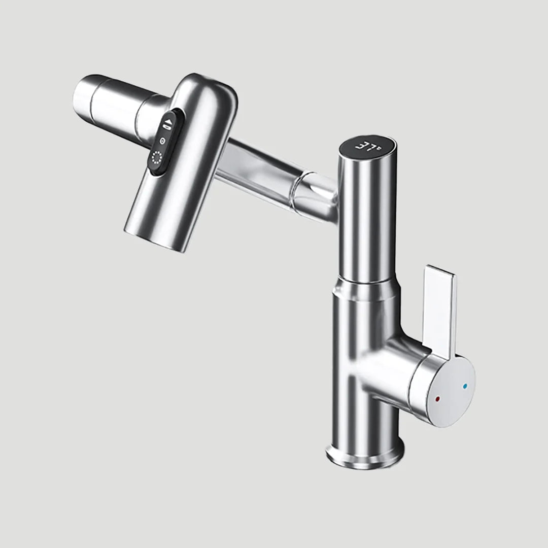 Kitchen Faucet 360° Swivel Height-Adjustable Temperature Display