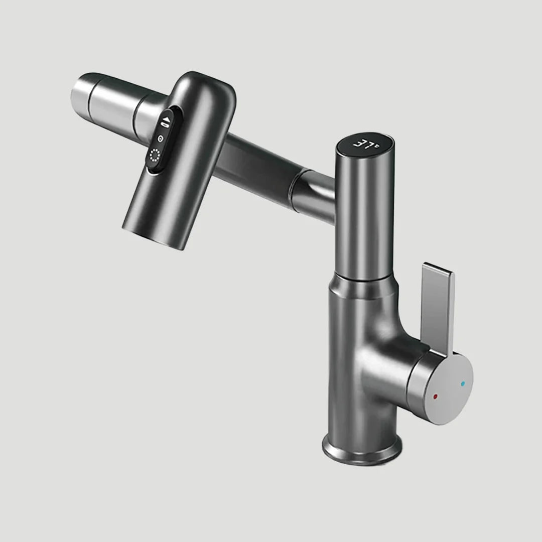 Kitchen Faucet 360° Swivel Height-Adjustable Temperature Display