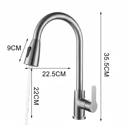 Kitchen Faucet Pull-Out Spray Head 360° Swivel Spout