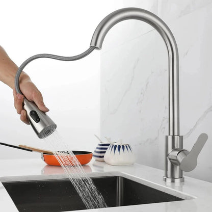 Kitchen Faucet Pull-Out Spray Head 360° Swivel Spout