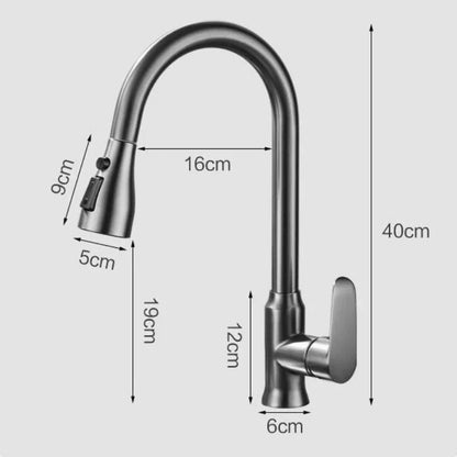 Kitchen Faucet Pull-Out Spray Head 360° Swivel Spout