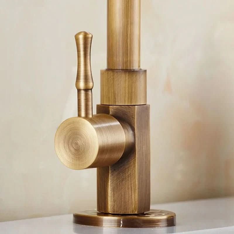 Kitchen Faucet Solid Brass Swan Neck Antique Brass Finish