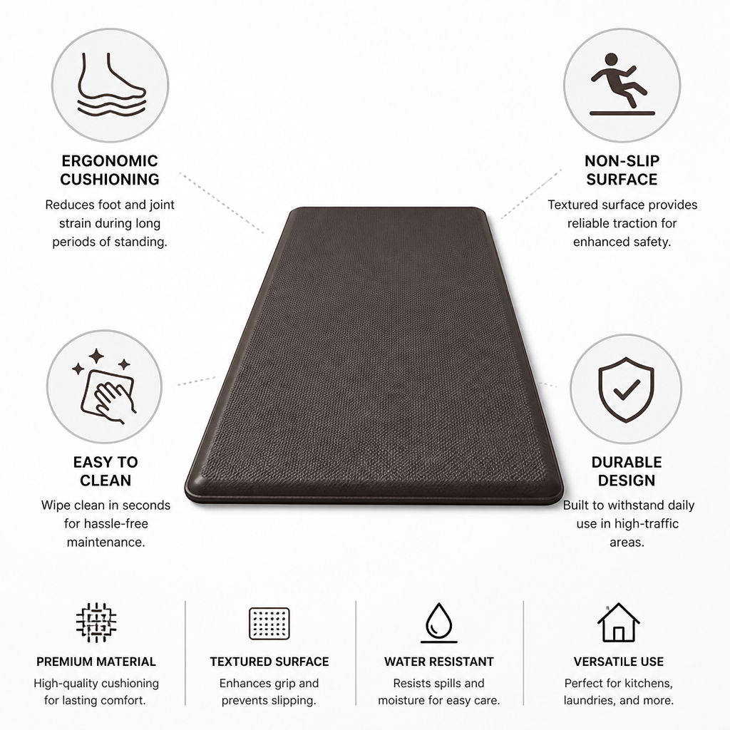 Kitchen Mat Anti-Fatigue Non-Slip Easy-Clean