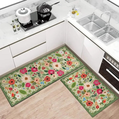Kitchen Mat Set Boho Floral Anti-Fatigue & Non-Slip