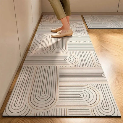 Kitchen Rug Cushioned Absorbent Quick-Drying Non-Slip Backing