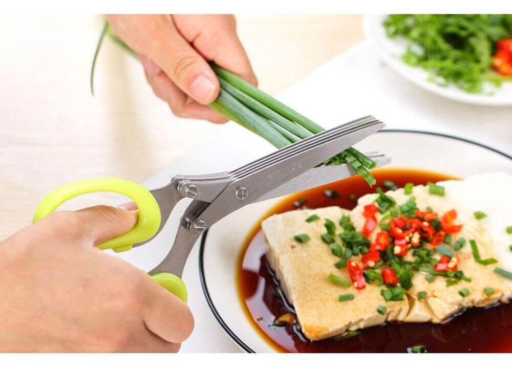 Kitchen Scissors Stainless Steel 5-Layer Blades Ergonomic Handles