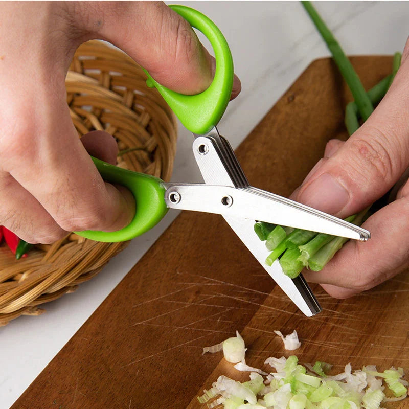 Kitchen Scissors Stainless Steel 5-Layer Blades Ergonomic Handles