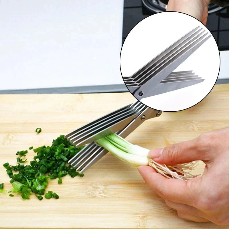 Kitchen Scissors Stainless Steel 5-Layer Blades Ergonomic Handles