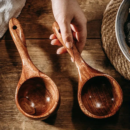 Kitchen Scoop Phoebe Wood Long Handle Hanging Hole