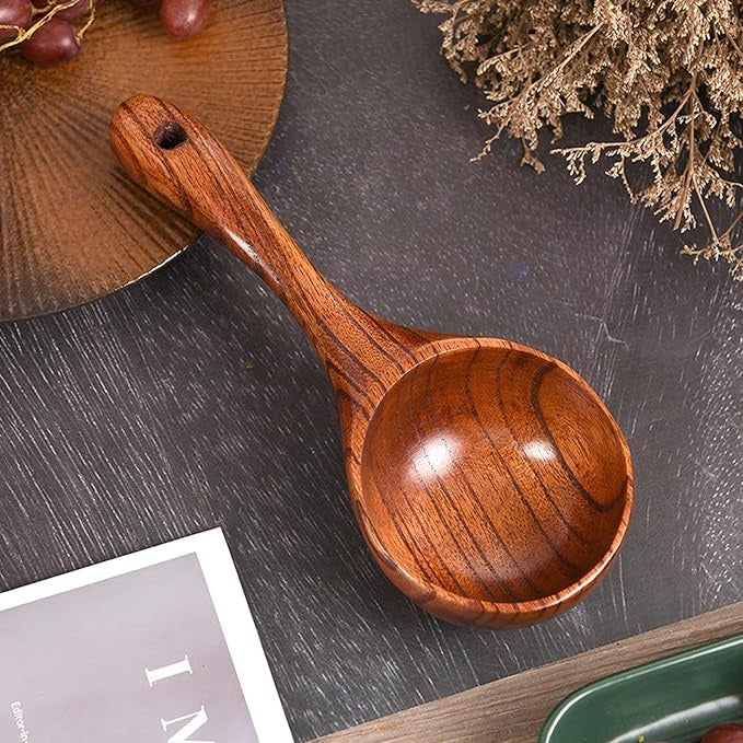 Kitchen Scoop Phoebe Wood Long Handle Hanging Hole
