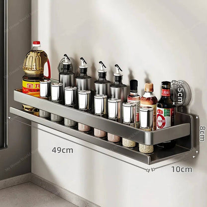 Kitchen Shelf Stainless Steel Suction Cup No-Drill Mount
