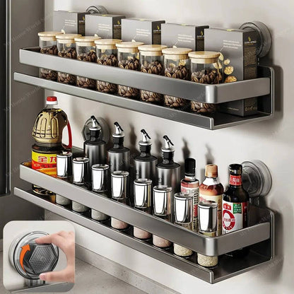 Kitchen Shelf Stainless Steel Suction Cup No-Drill Mount
