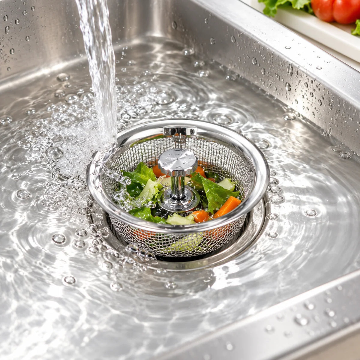 Kitchen Sink Strainer Stainless Steel Strainer & Stopper Combo