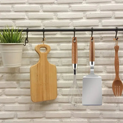 Kitchen Spatula Stainless Steel Head & Heat-Resistant Wooden Handle
