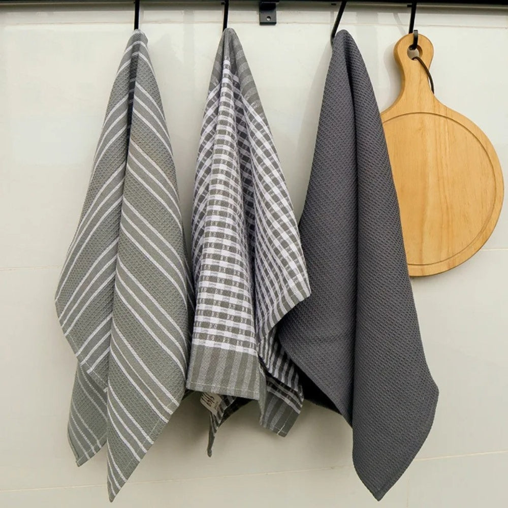 Kitchen Tea Towels Quick-Dry Microfiber Eco-Friendly Set of 3