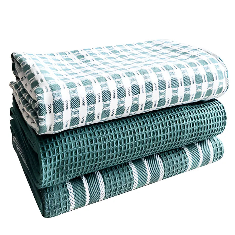 Kitchen Tea Towels Quick-Dry Microfiber Eco-Friendly Set of 3