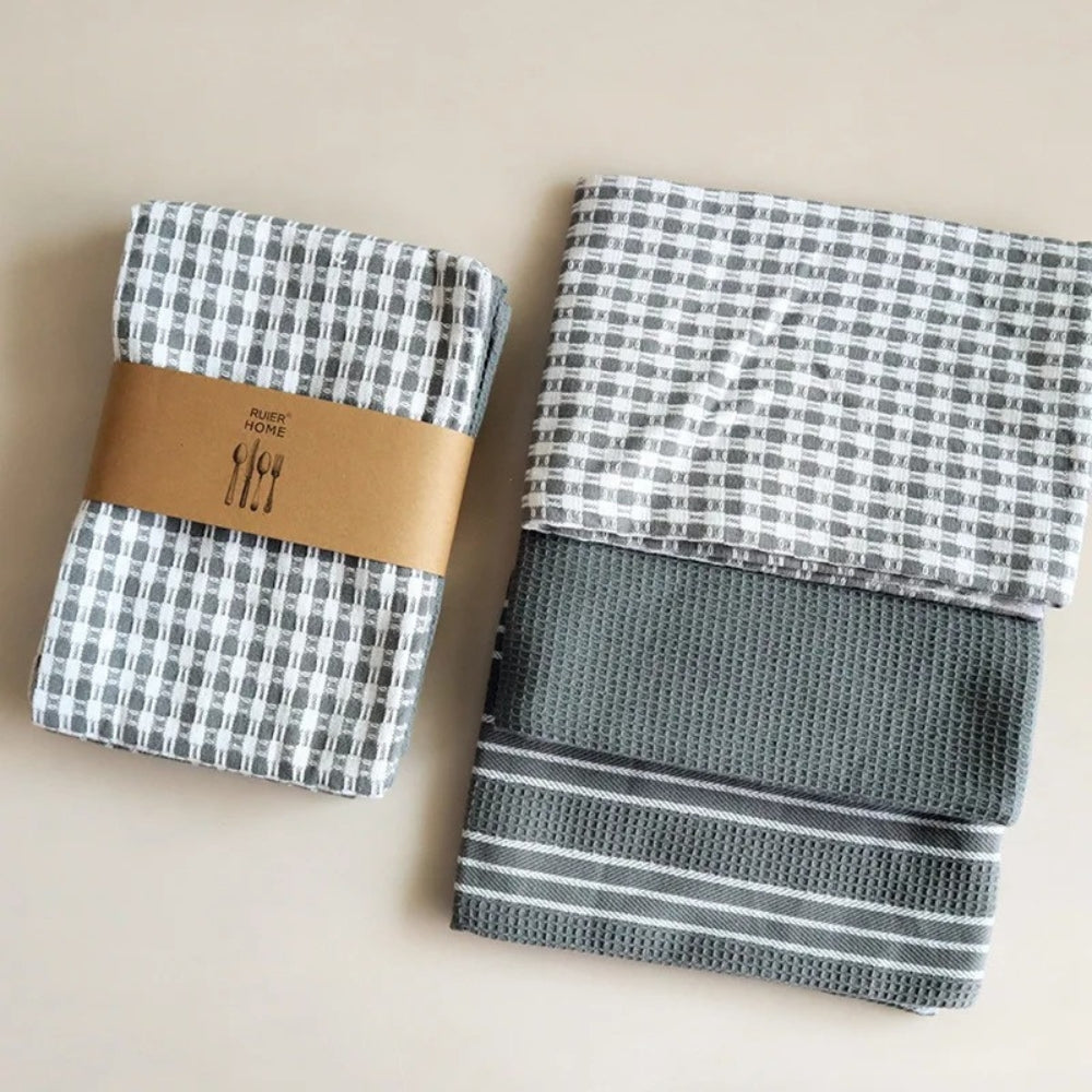 Kitchen Tea Towels Quick-Dry Microfiber Eco-Friendly Set of 3