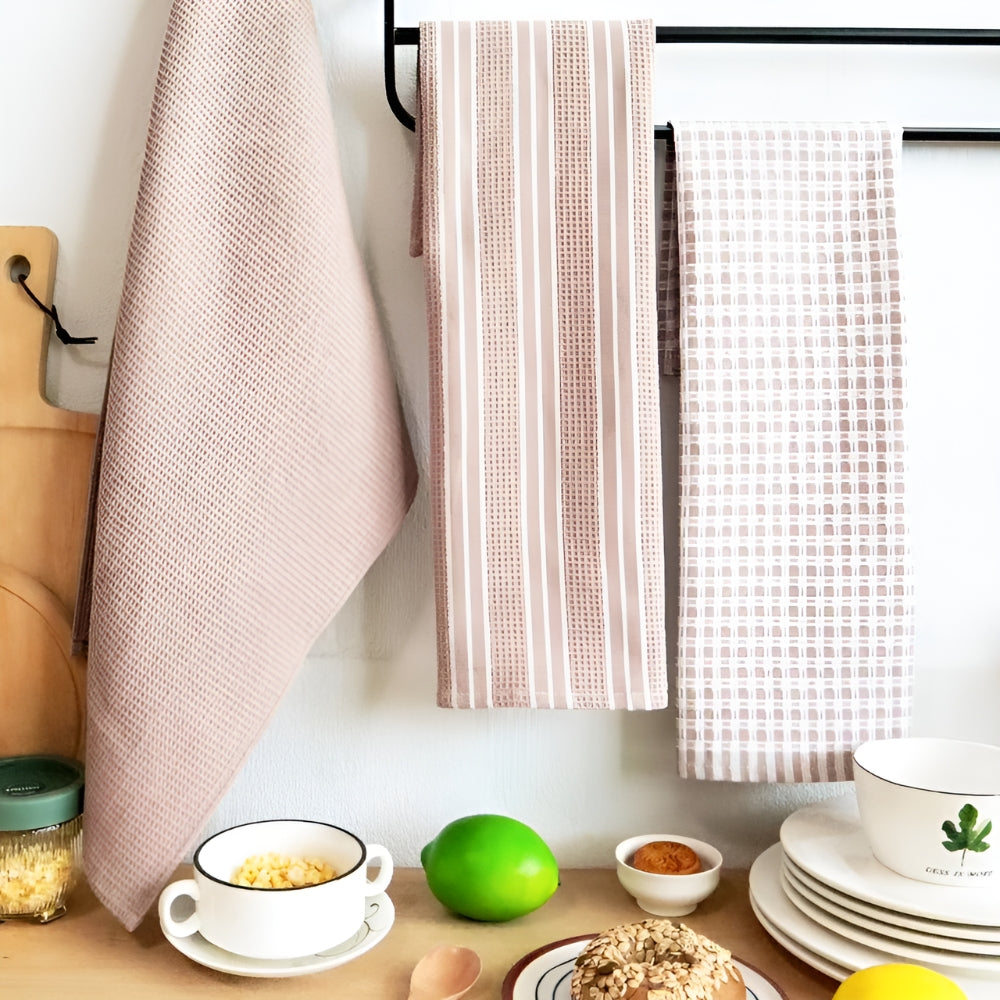 Kitchen Tea Towels Quick-Dry Microfiber Eco-Friendly Set of 3